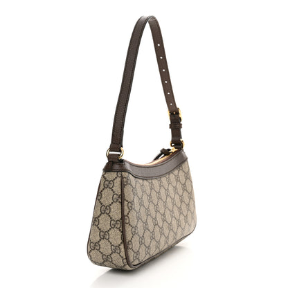 Gucci GG Supreme Monogram Textured Dollar Calfskin Small Ophidia Hobo Beige Ebony New Acero 3 of 12