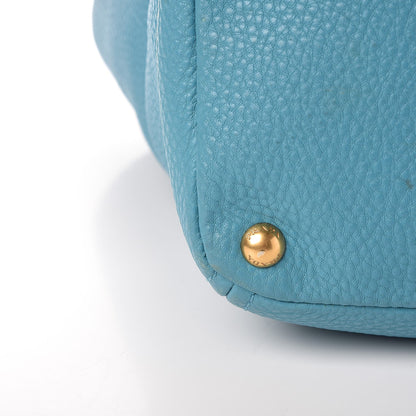 Prada Vitello Daino Side Pocket Shoulder Bag Marine 15 of 19