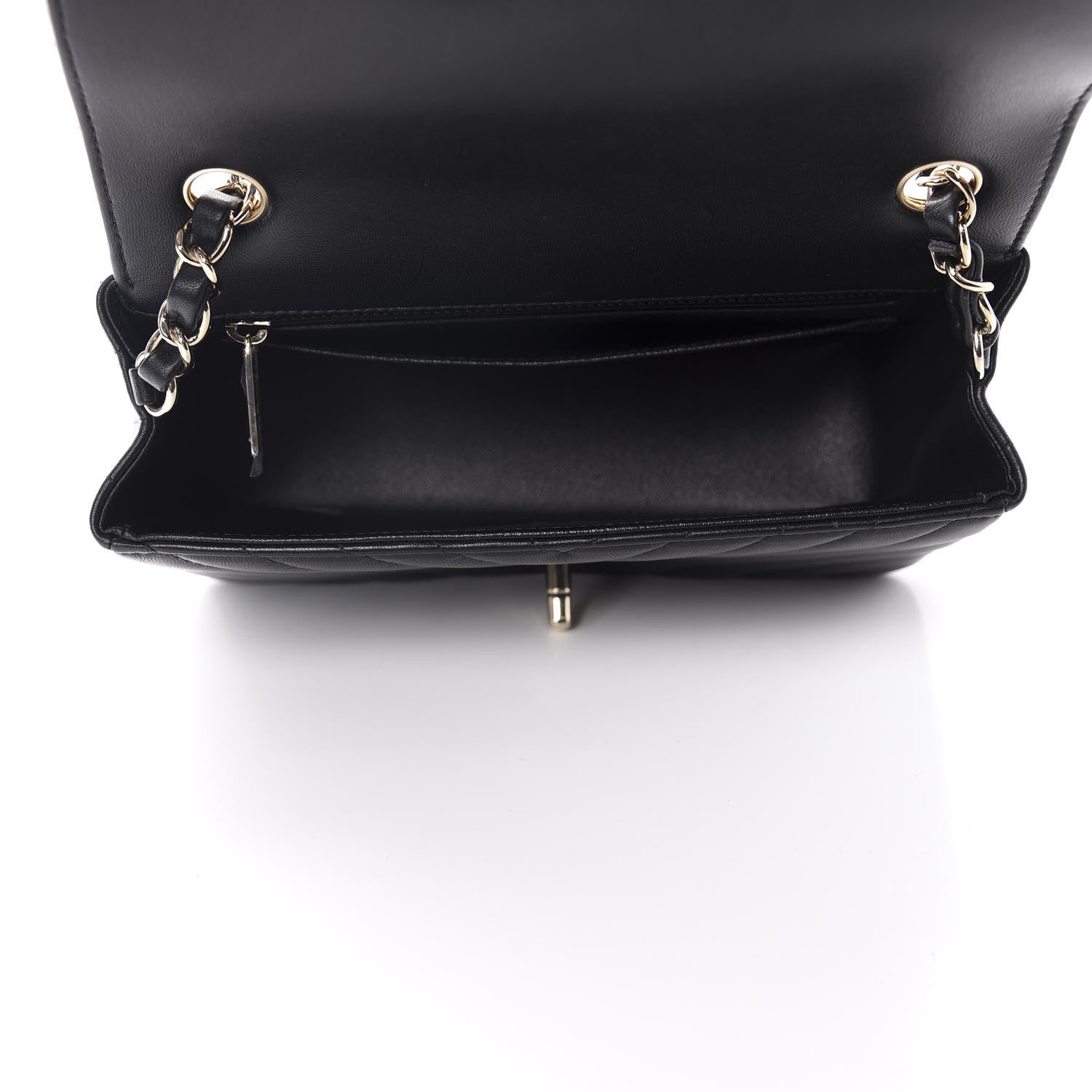 Chanel Lambskin Chevron Quilted Mini Rectangular Flap Black 5 of 11
