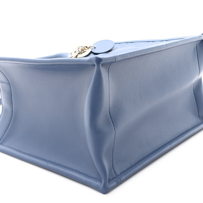 Christian Dior Calfskin Macro Cannage Small Book Tote Denim Blue 8 of 10