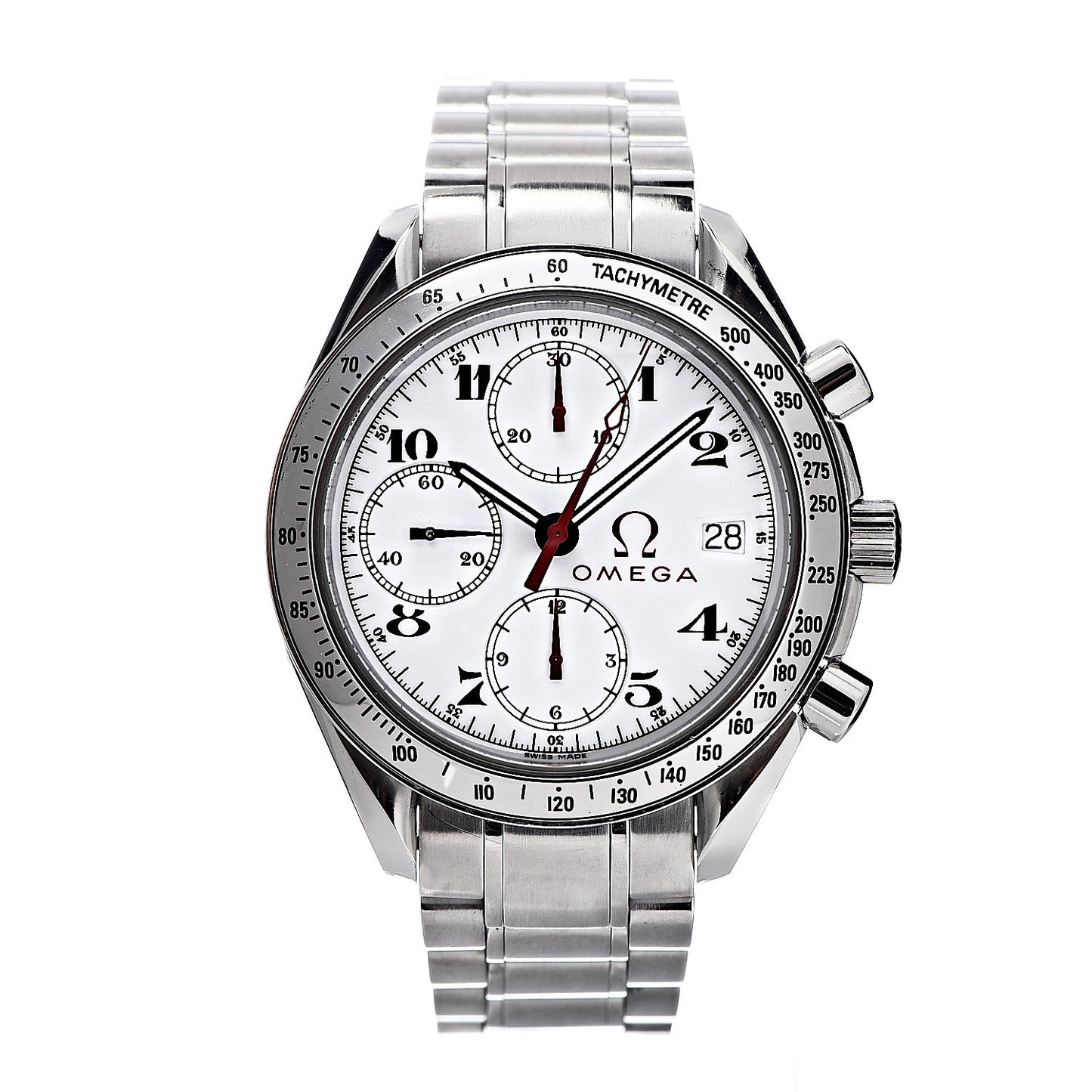 Stainless Steel 39mm Speedmaster Date Olympic Series Automatic Watch White 3513.20.00