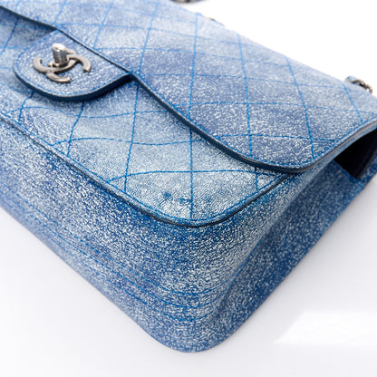 Chanel Crackled Calfskin Jumbo Double Flap Blue 12 of 12