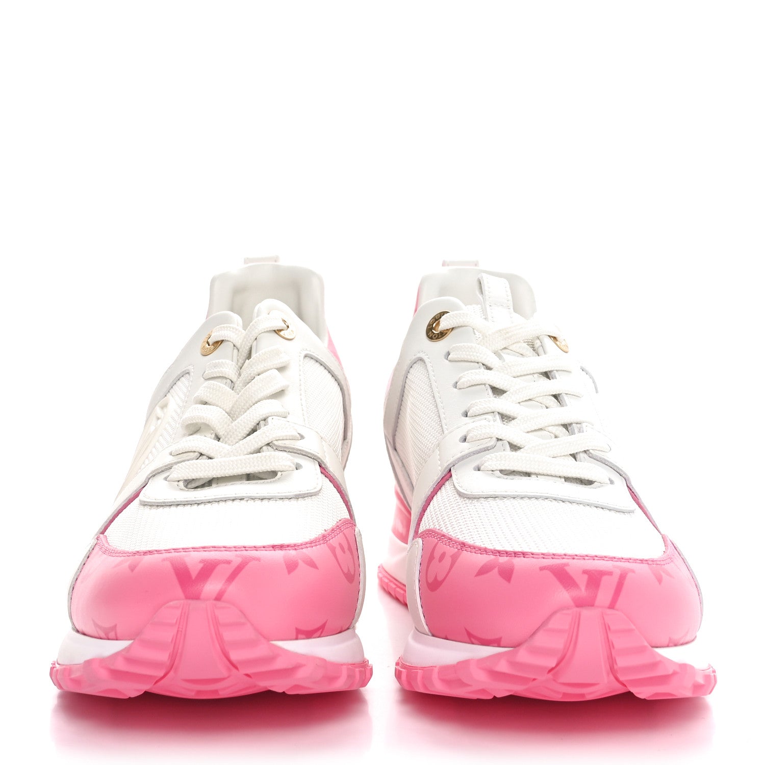 Louis Vuitton Calfskin Monogram Run Away Sneakers 38 White Pink 3 of 9