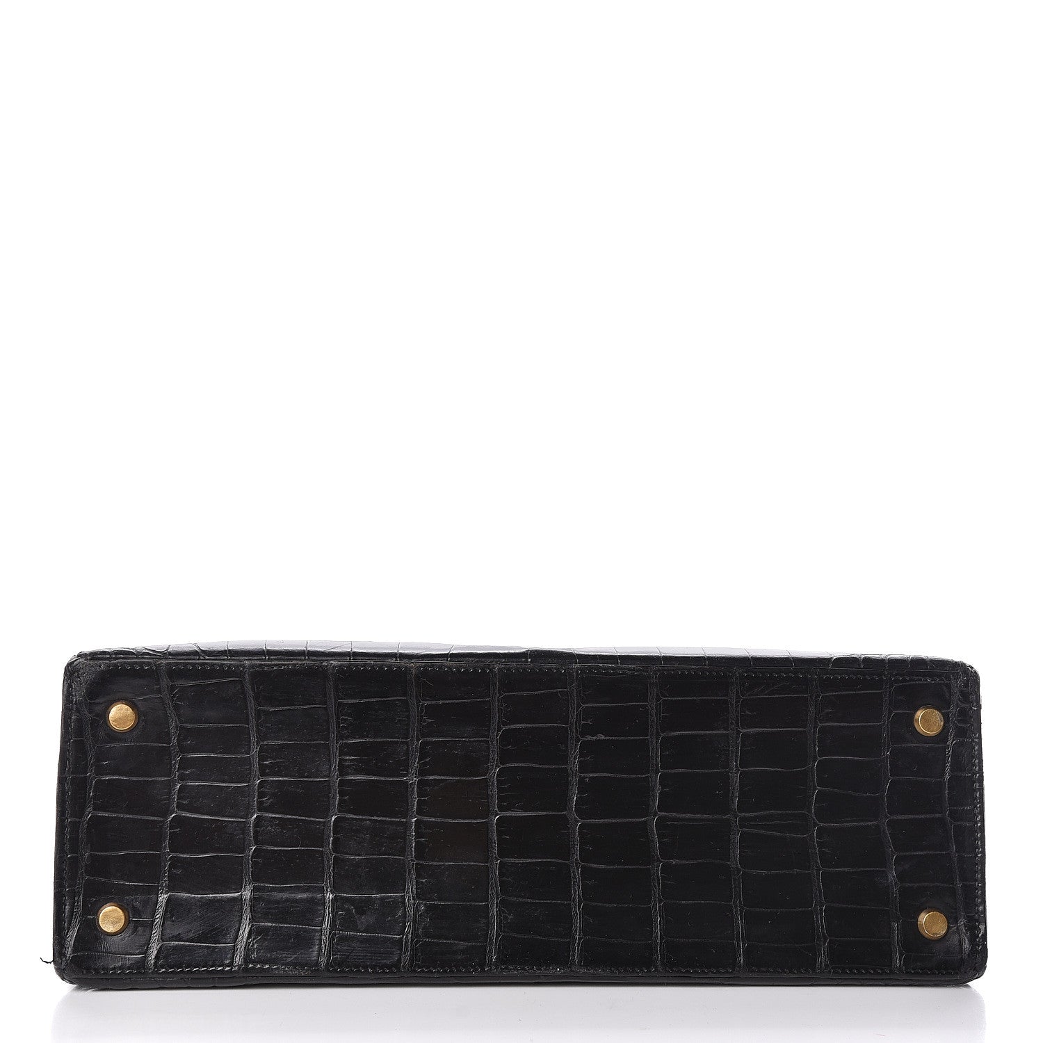 Hermes Shiny Porosus Crocodile Kelly Sellier 32 Black 6 of 28