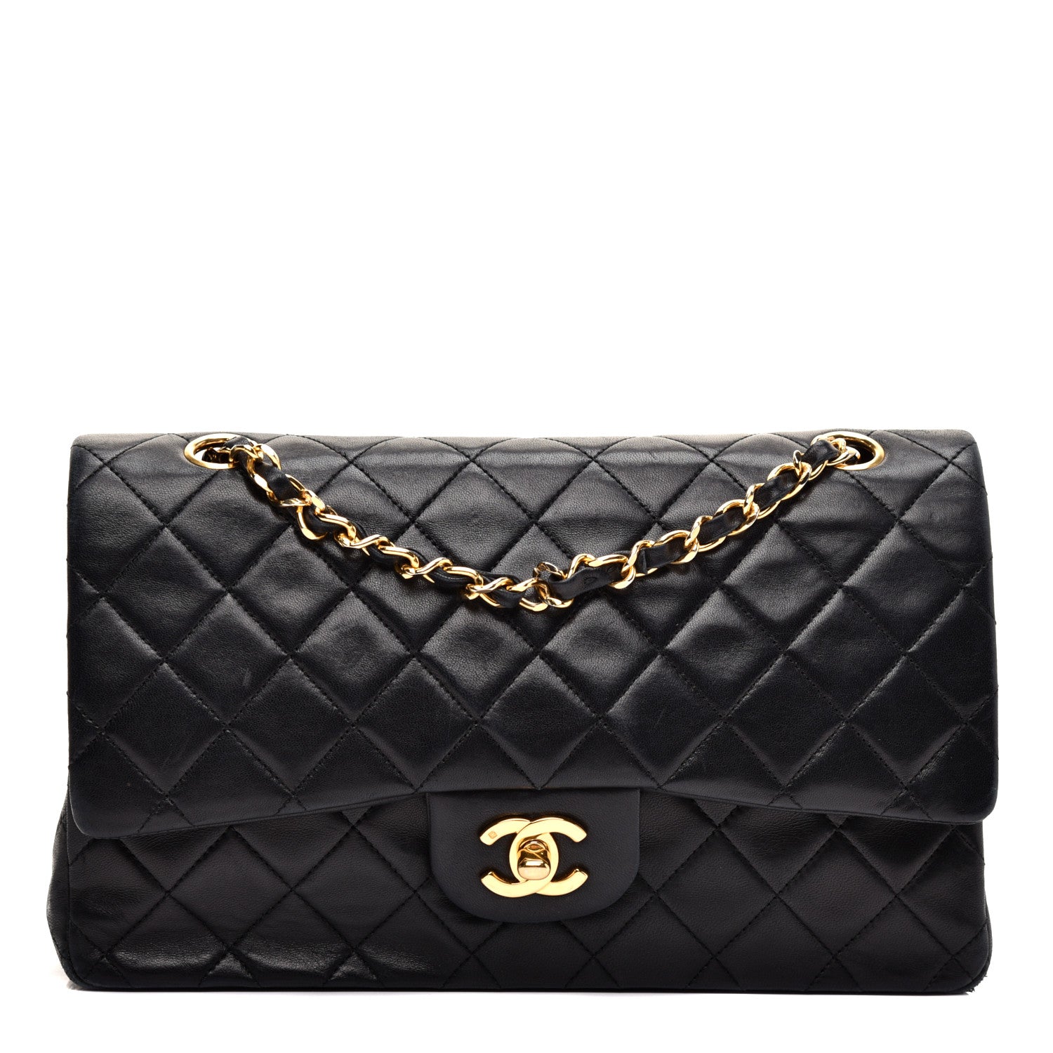 Chanel Lambskin Quilted Medium Double Flap Black 1 of 10