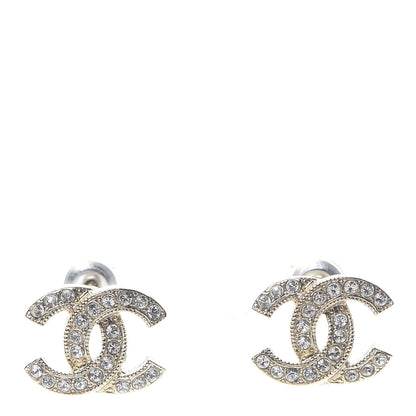 Chanel Crystal CC Earrings Gold 1 of 5