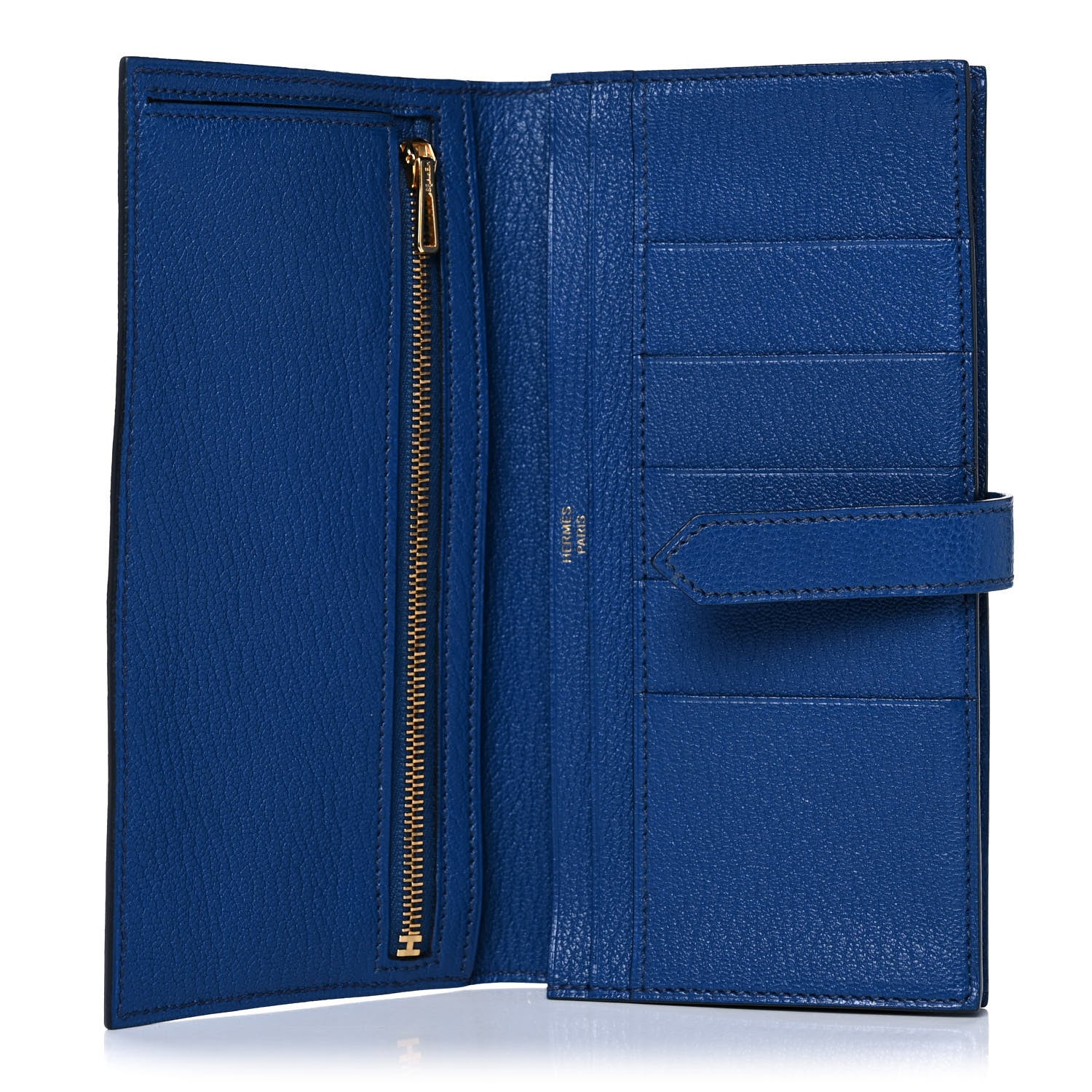 Hermes Chevre Mysore Bearn Gusset Wallet Bleu Saphir 5 of 13