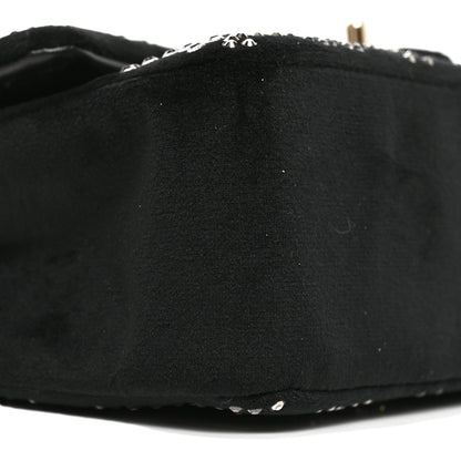 Chanel Velvet Crystal Mini Rectangular Flap Black 9 of 10