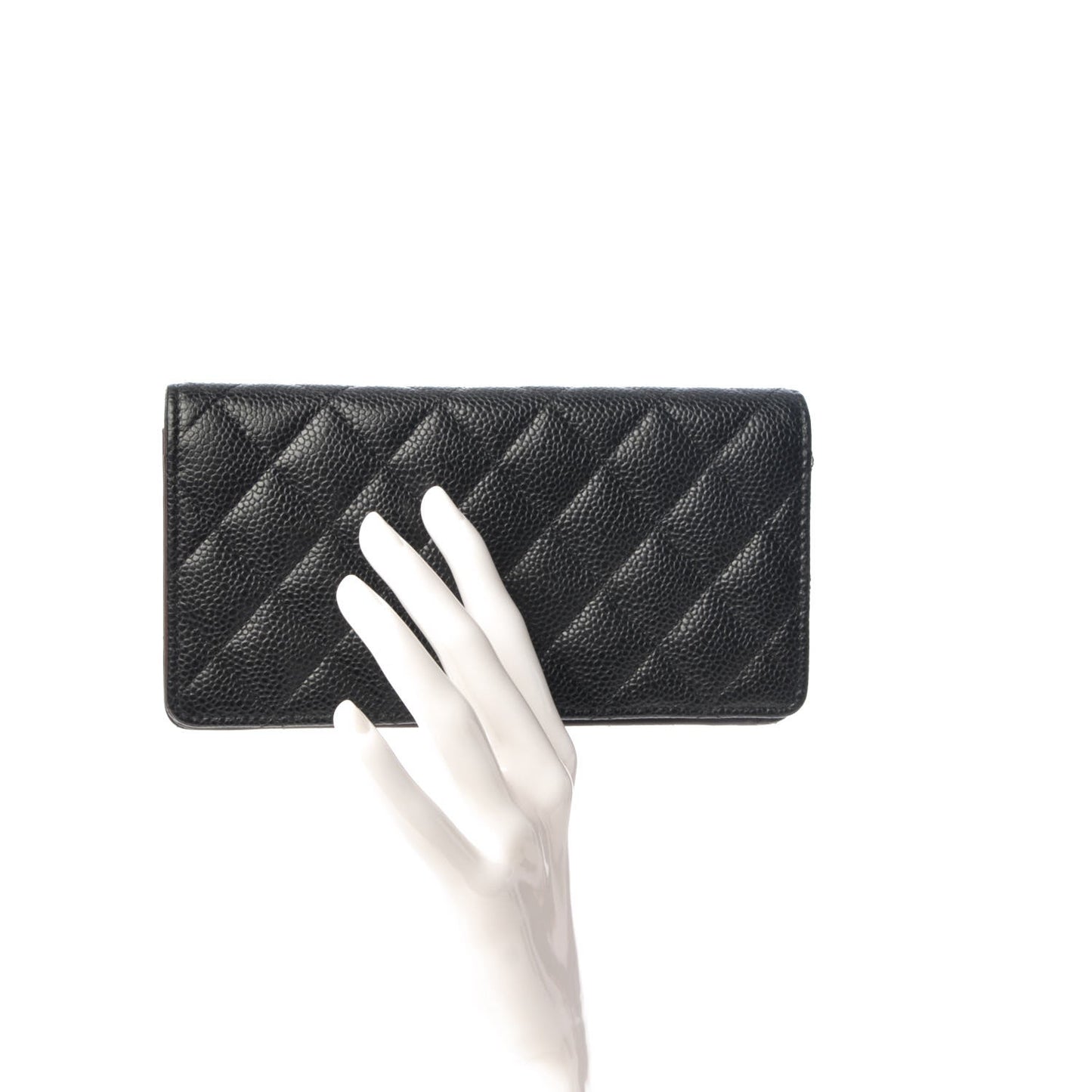 Caviar Quilted Yen Wallet Black