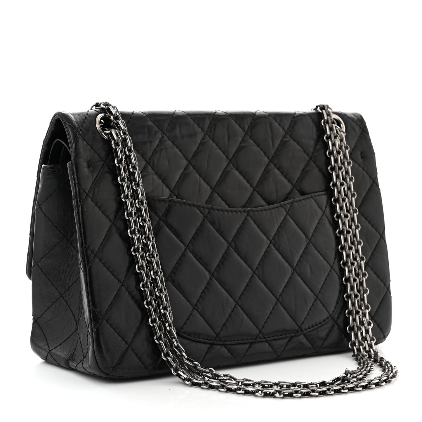 Aged Calfskin Quilted 2.55 Reissue 226 Flap Black