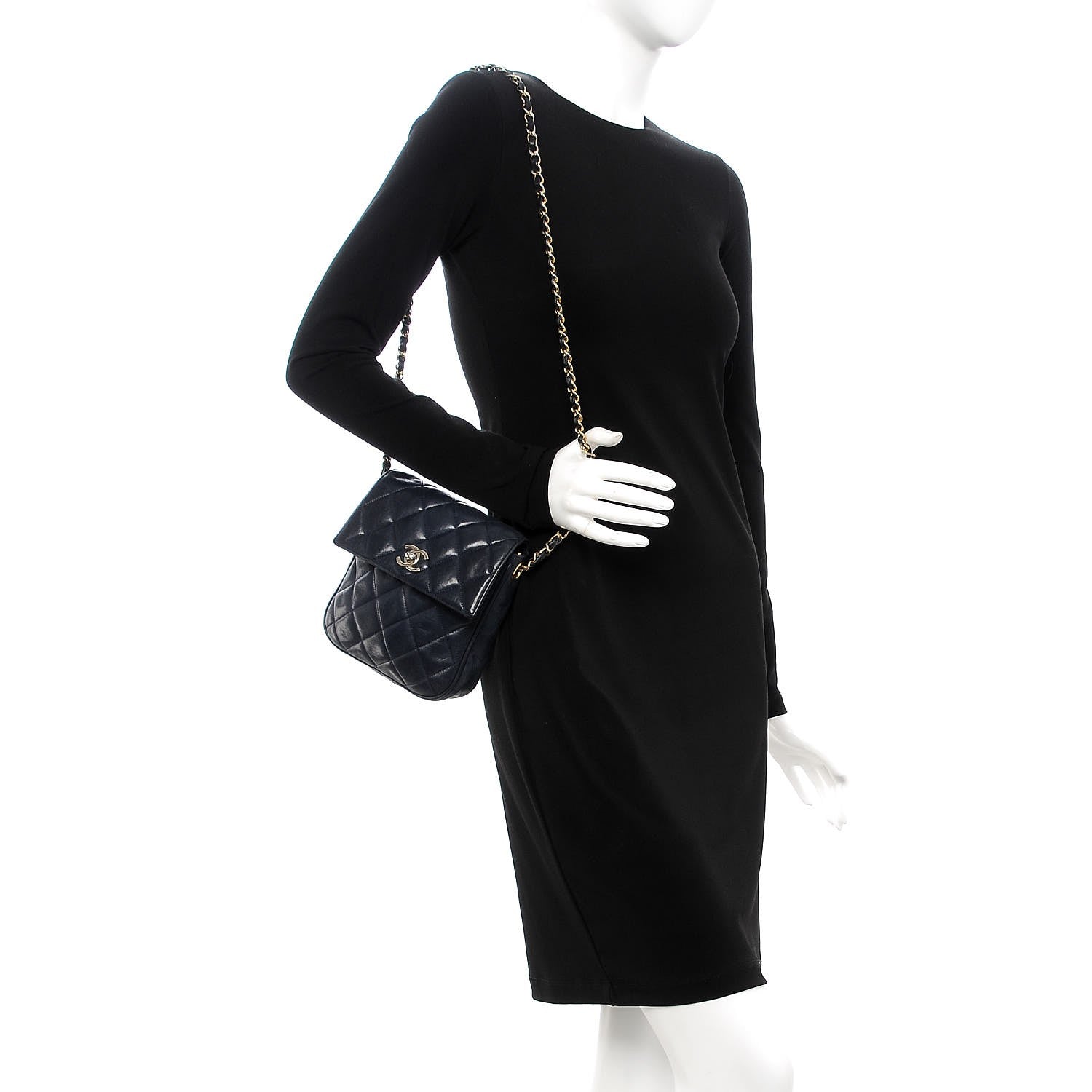 Chanel Lambskin Quilted Mini Flap Navy Blue 2 of 12