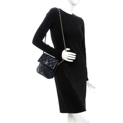 Chanel Lambskin Quilted Mini Flap Navy Blue 2 of 12