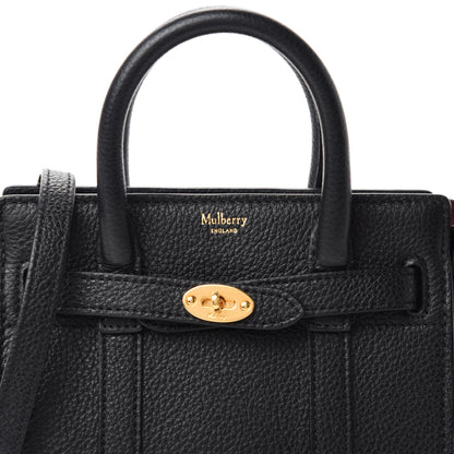 Mulberry Small Classic Grain Micro Bayswater Zip Tote Black 9 of 9