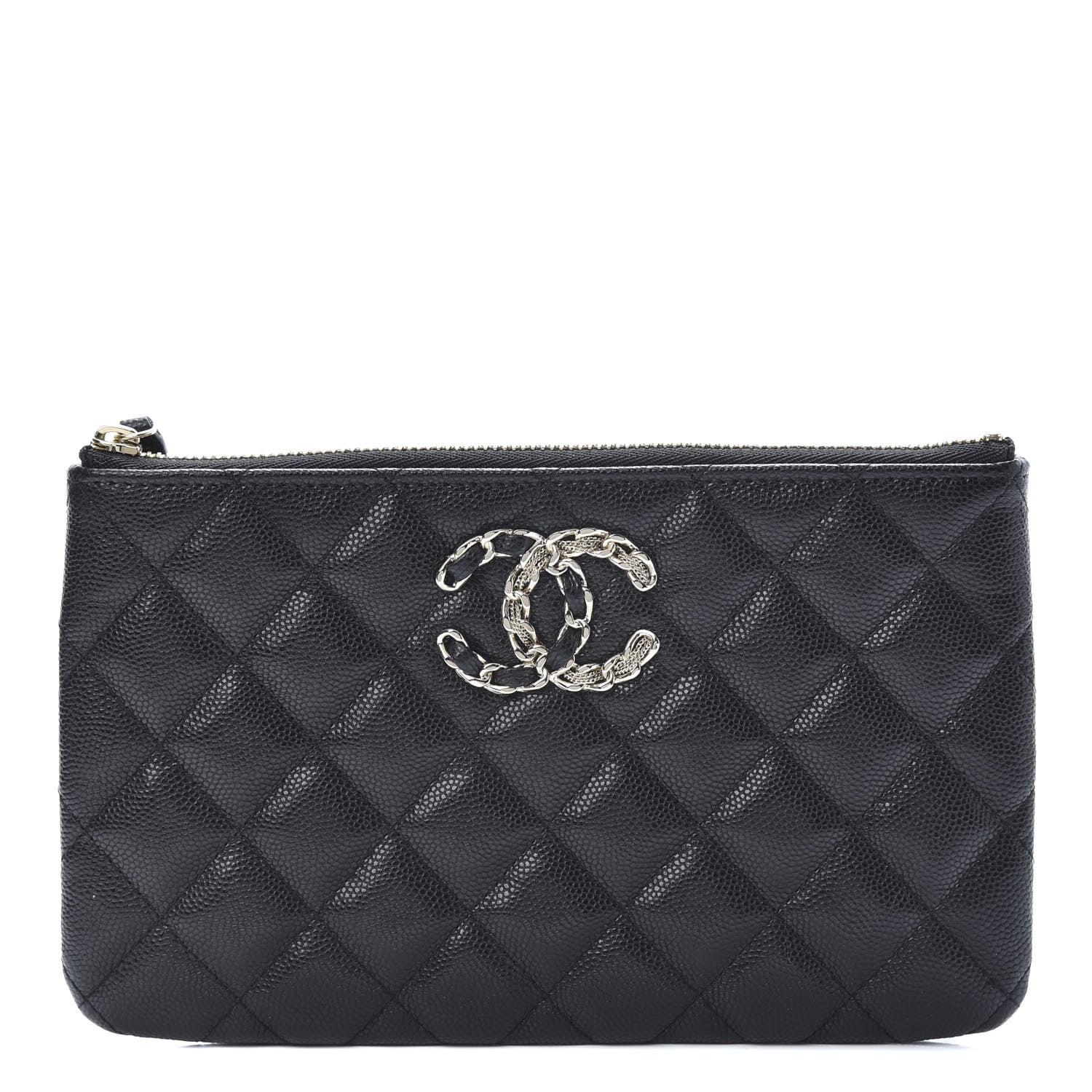 Chanel Caviar Quilted Small French New Wave CC Pouch Black 1 of 8