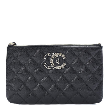 Chanel Caviar Quilted Small French New Wave CC Pouch Black 1 of 8