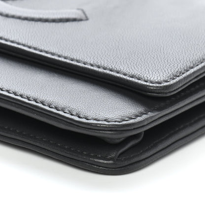 Chanel Lambskin Timeless CC Wallet On Chain WOC Grey 10 of 12