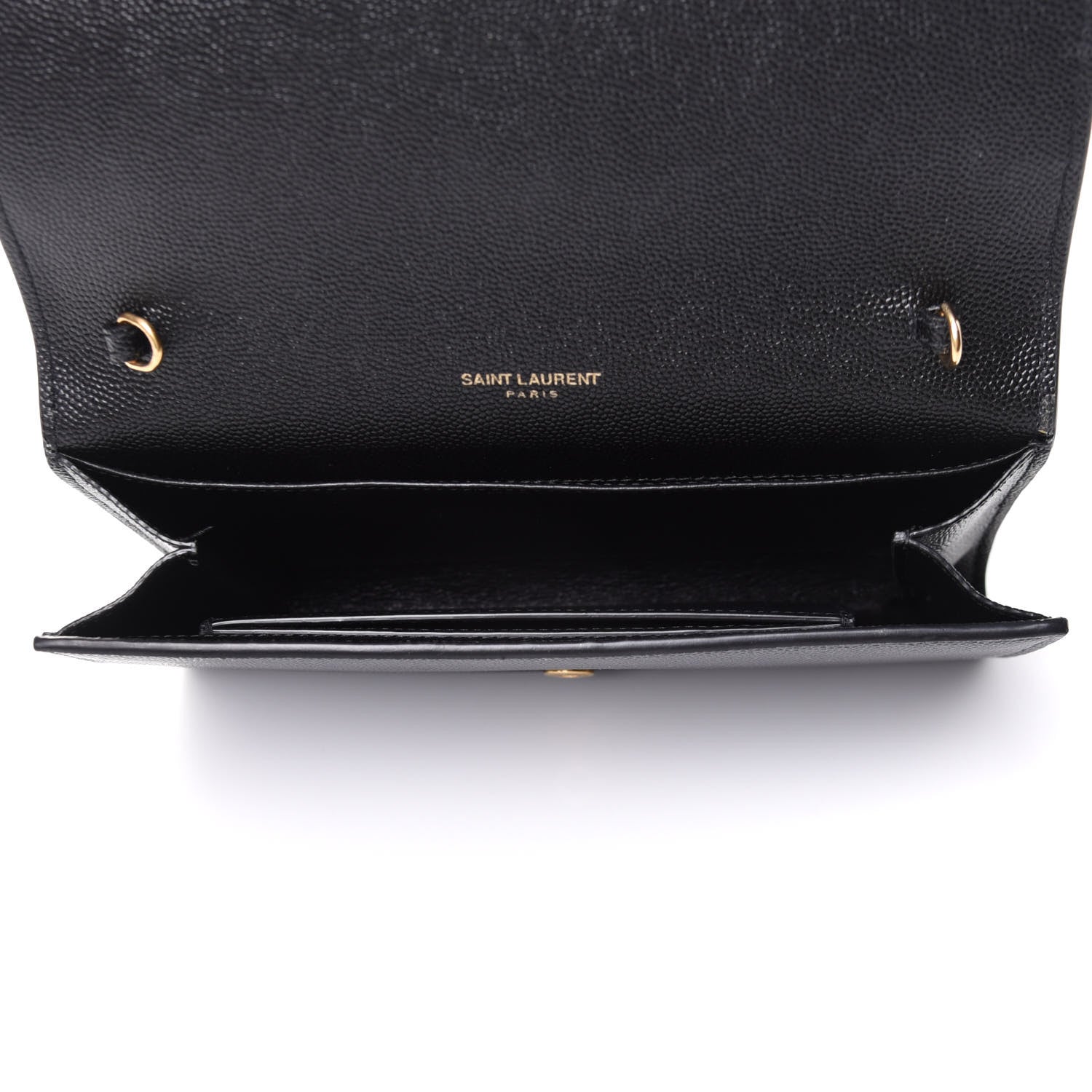 Saint Laurent Grain De Poudre Uptown Chain Wallet Black 8 of 11