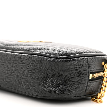 Saint Laurent Grain De Poudre Matelasse Monogram Mini Lou Camera Bag Black 10 of 11