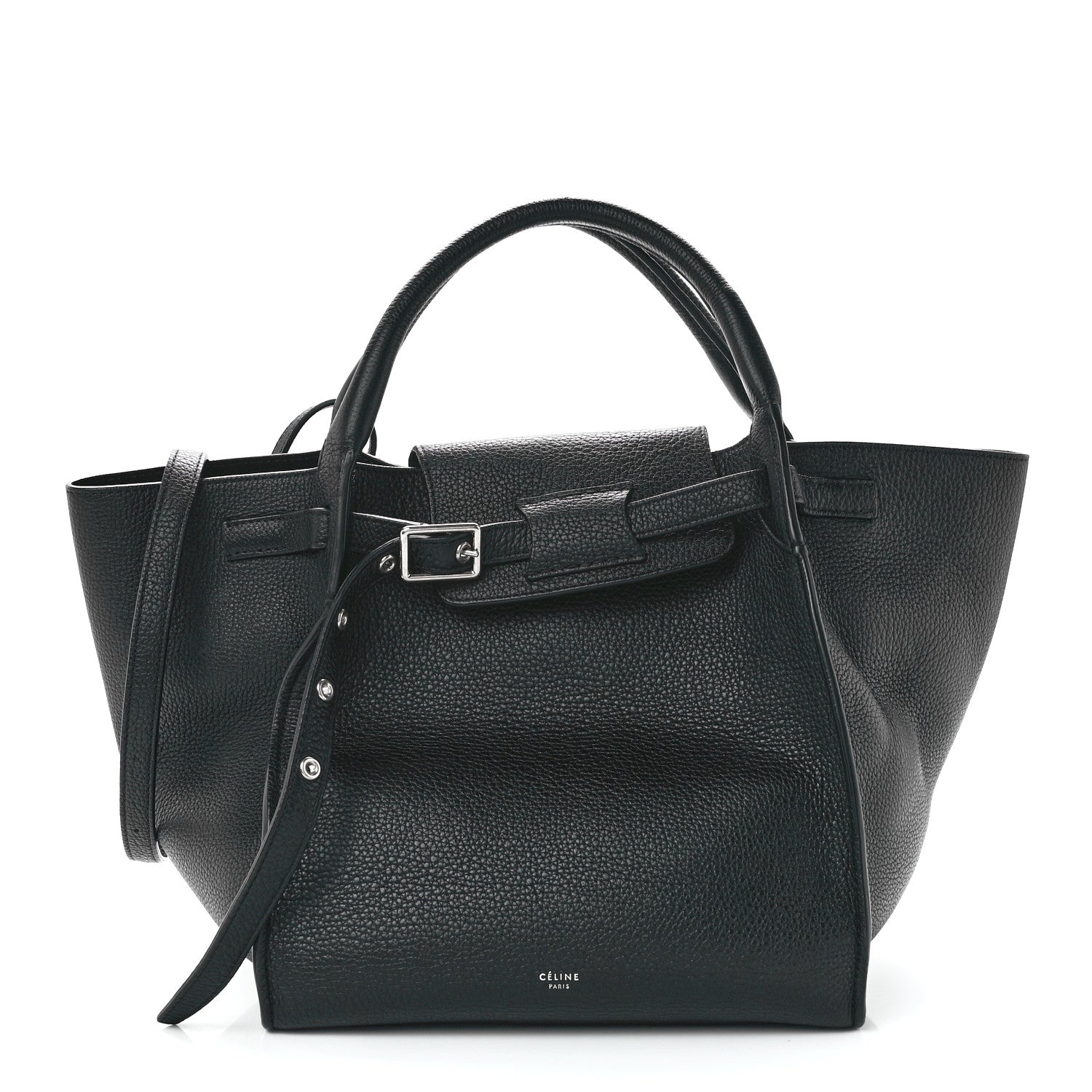 Celine Supple Grained Calfskin Small Long Strap Big Bag Black 1 of 11