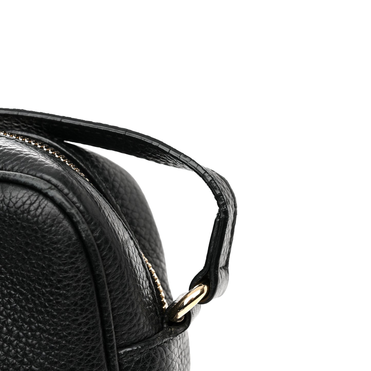 Pebbled Calfskin Small Soho Disco Bag Black