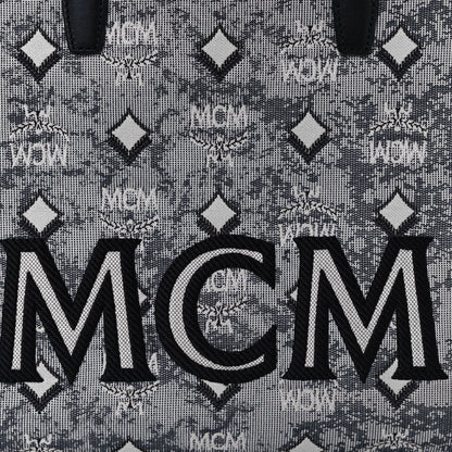 MCM Nappa Jacquard Monogram Large Tote Grey 9 of 15