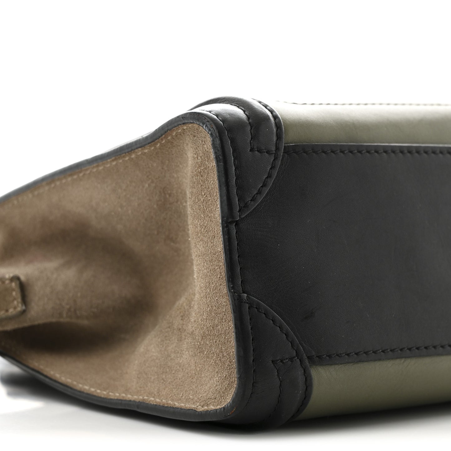 Baby Grained Calfskin Nubuck Nano Tri-Color Luggage Stone