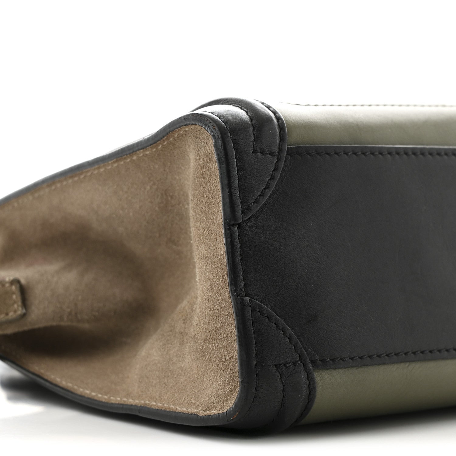 Celine Baby Grained Calfskin Nubuck Nano Tri-Color Luggage Stone 9 of 14