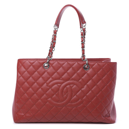 Chanel Caviar Quilted XL Grand Shopping Tote GST Red 1 of 13