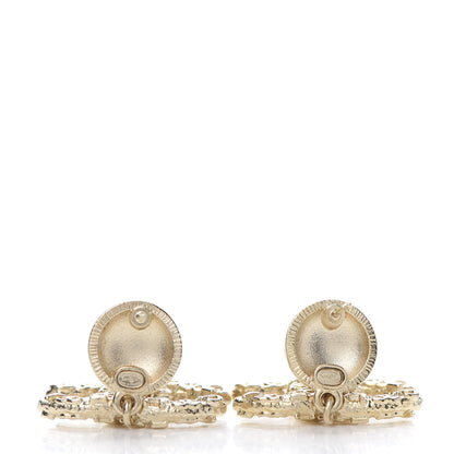 Chanel Crystal CC Drop Logo Earrings Gold 4 of 5