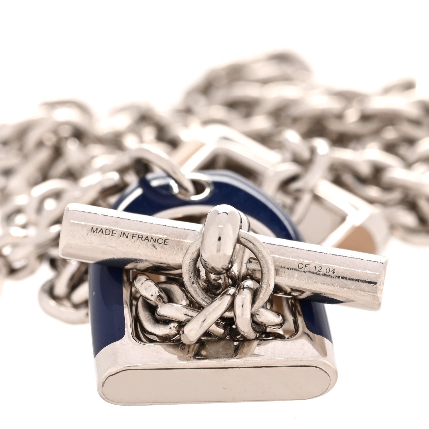 Hermes Palladium Lacquered Etrier Necklace 6 of 7