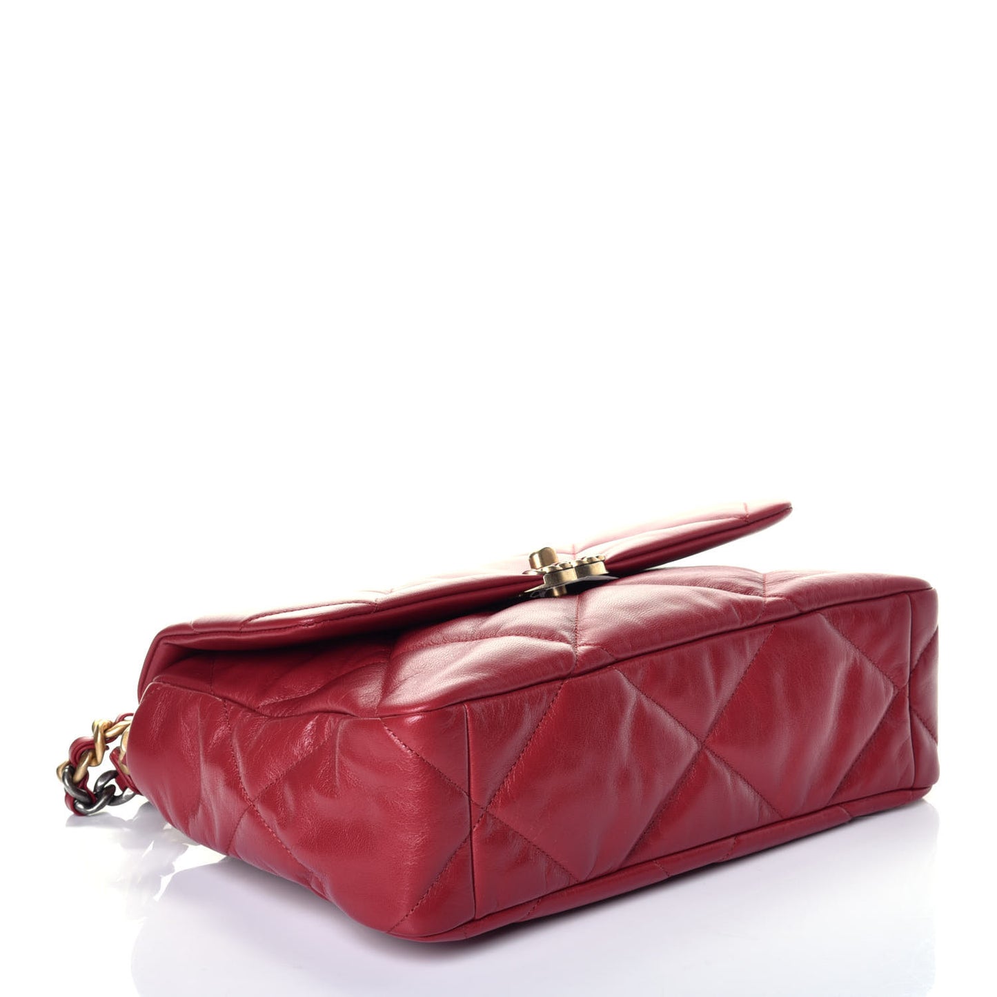 Lambskin Quilted Large Chanel 19 Flap Dark Pink