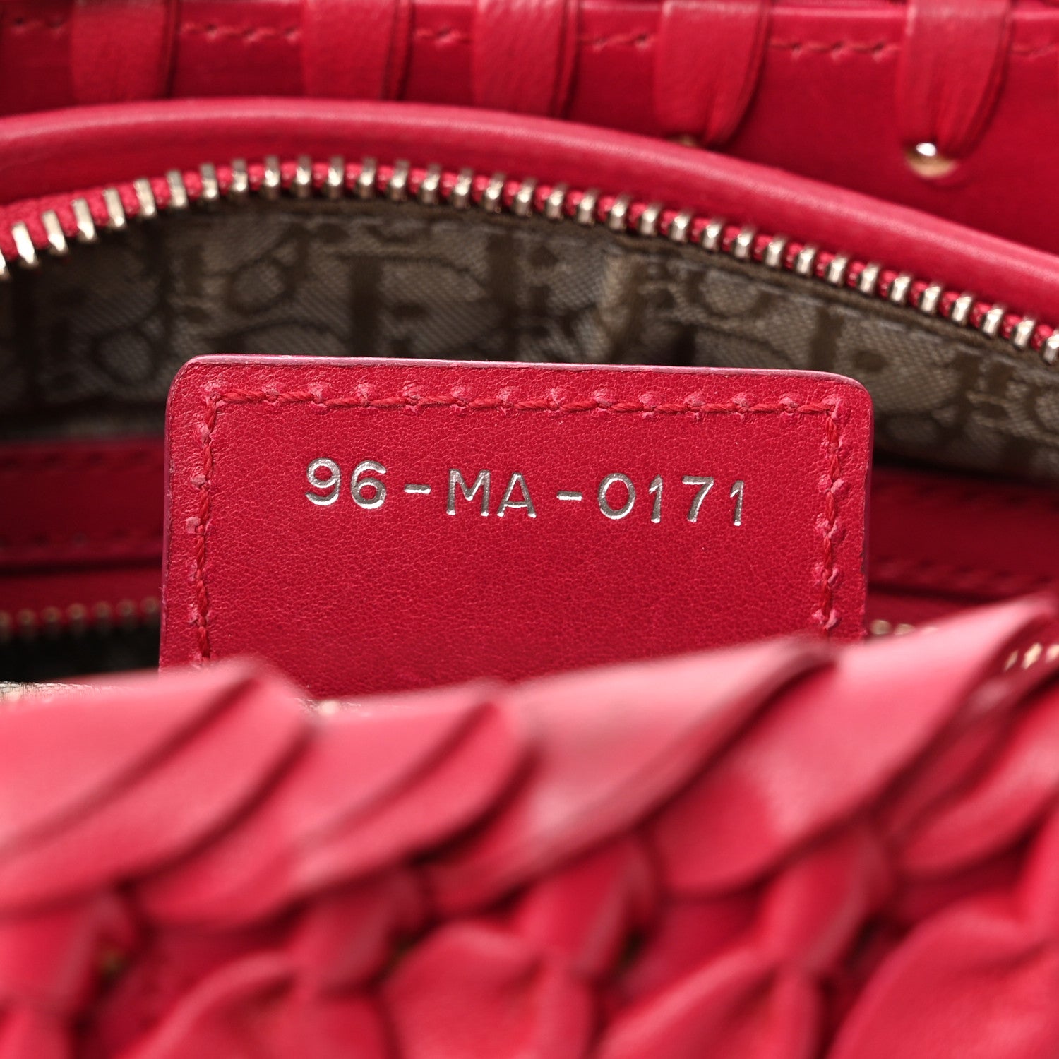 Christian Dior Lambskin Cannage Bow Medium Lady Dior Fuchsia 7 of 13