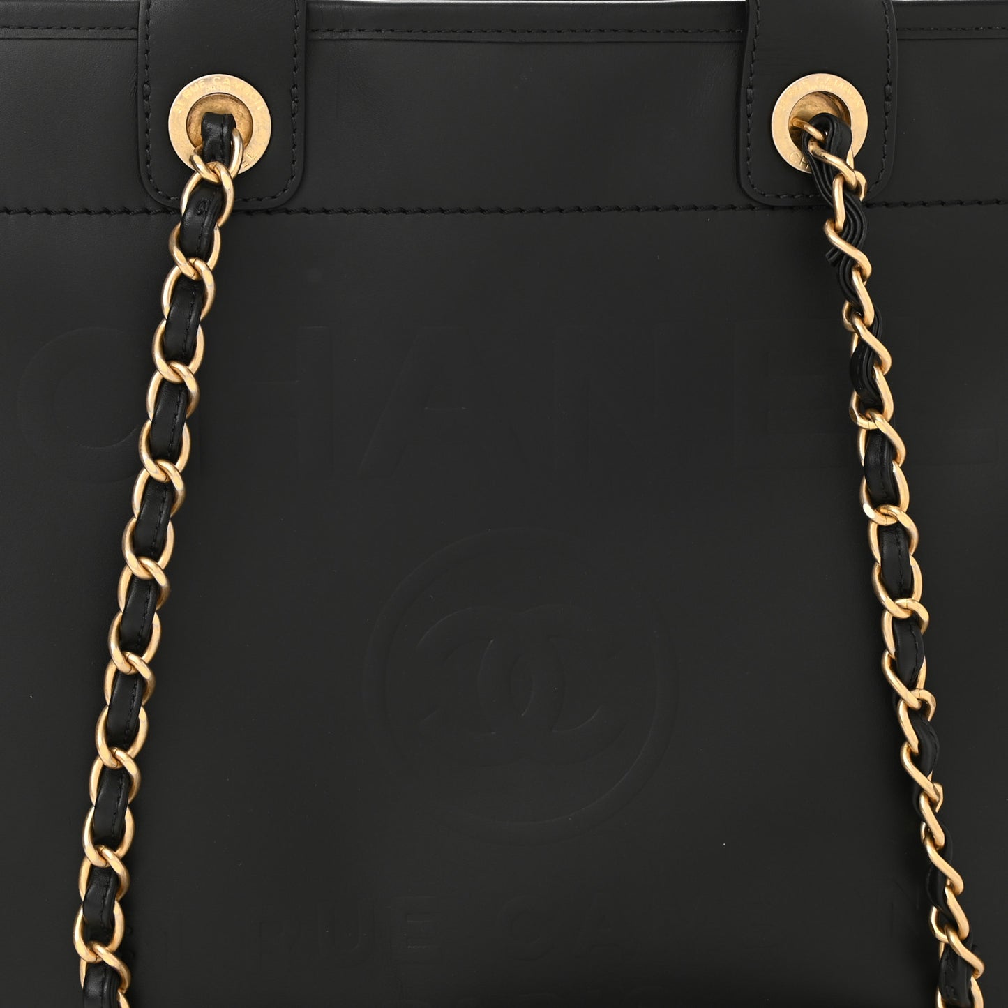 Calfskin Medium Deauville Tote Black