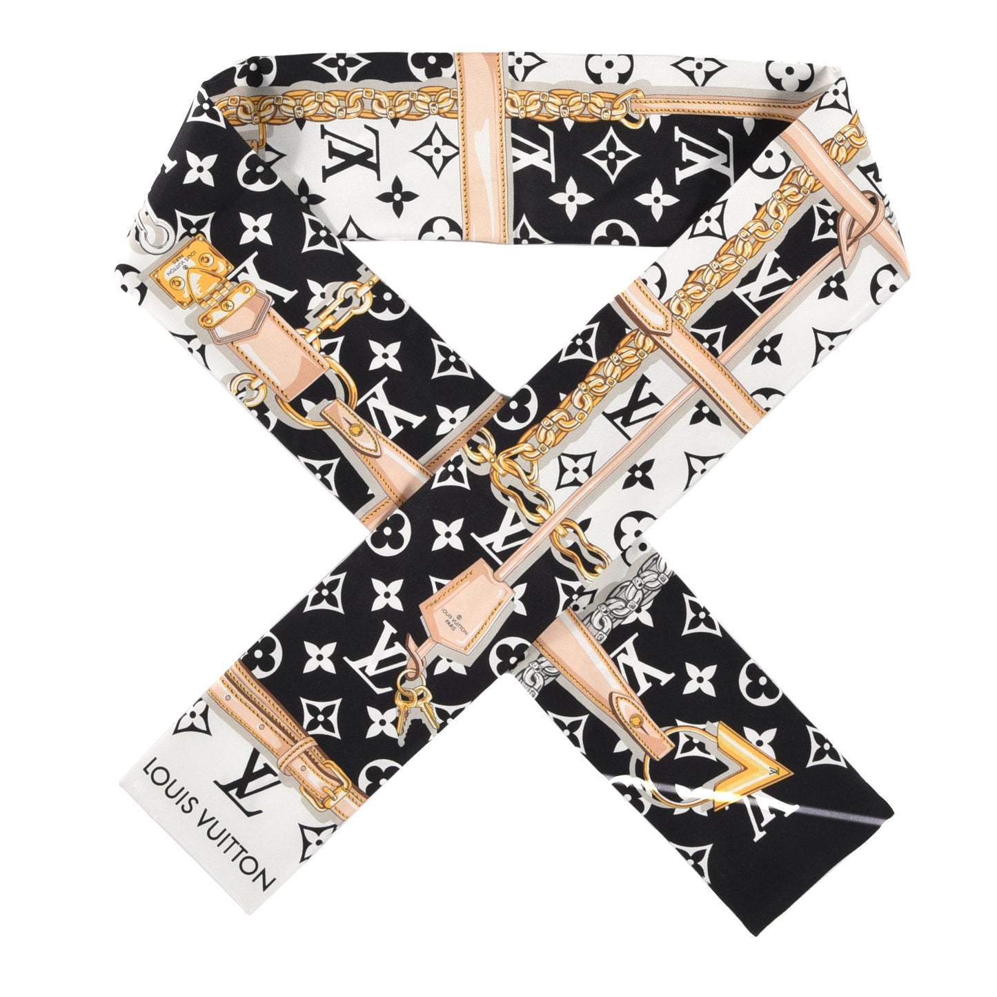 Silk Monogram Confidential Bandeau Black