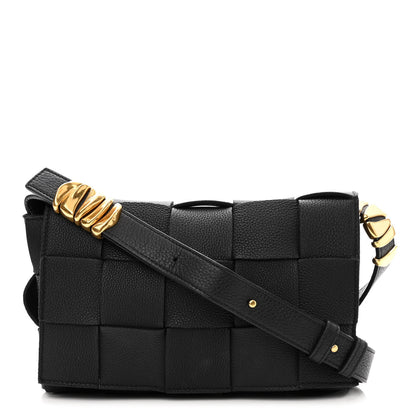 Bottega Veneta Grained Calfskin Maxi Intrecciato Cassette Crossbody Bag Black 1 of 10