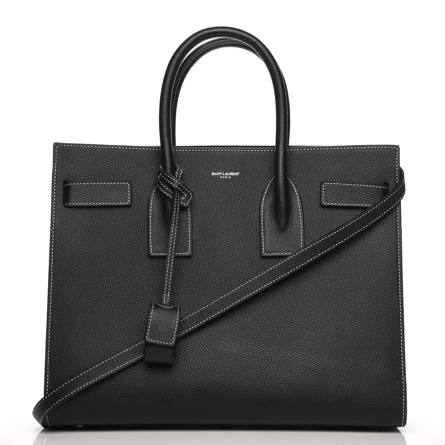 Grained Calfskin Small Sac De Jour Black