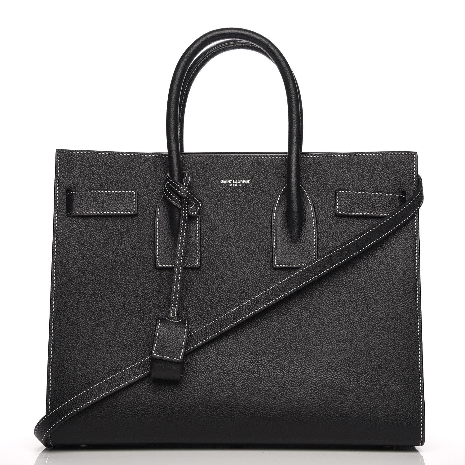 Saint Laurent Grained Calfskin Small Sac De Jour Black 1 of 7