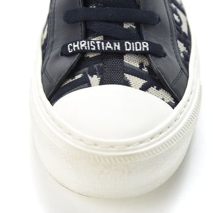 Christian Dior Technical Canvas Mesh Calfskin Womens Oblique Walk'n Dior High Top Sneakers 36.5 Deep Blue 9 of 11