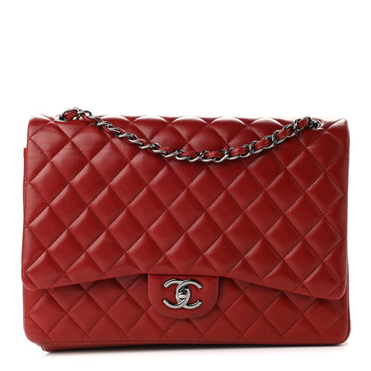 Chanel Lambskin Quilted Maxi Double Flap Red 1 of 14