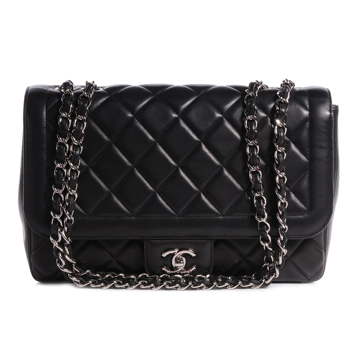 Lambskin Large Coco Rider Flap Black
