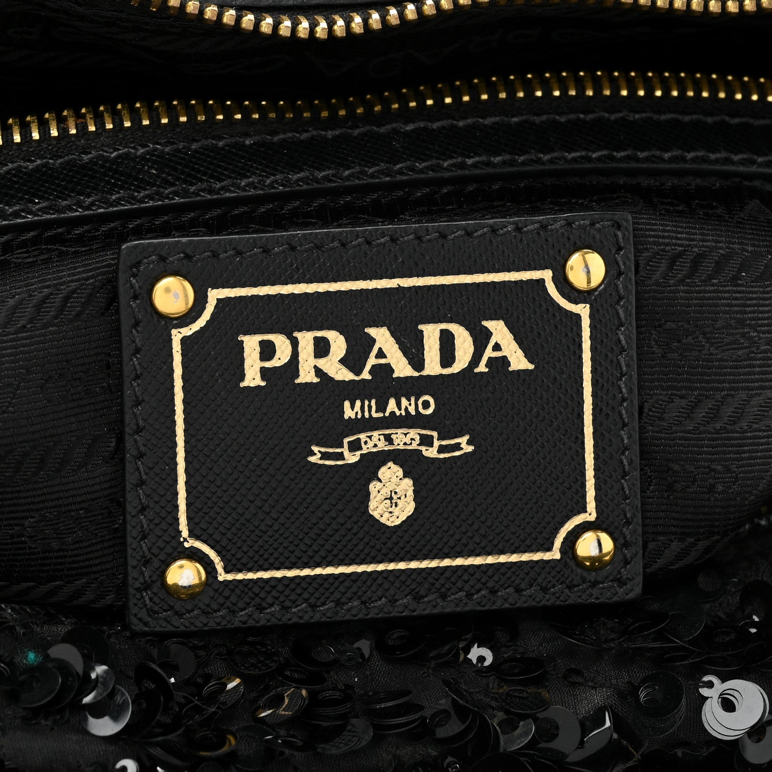 Prada Nylon Sequin Tote Black 6 of 18