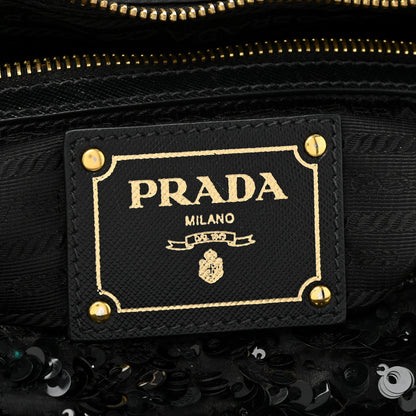 Prada Nylon Sequin Tote Black 6 of 18