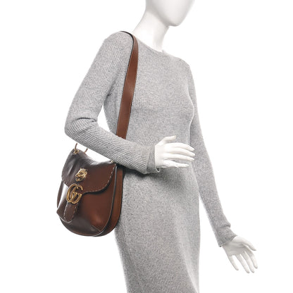Gucci Calfskin Feline GG Marmont Flap Shoulder Bag Cuir 2 of 6