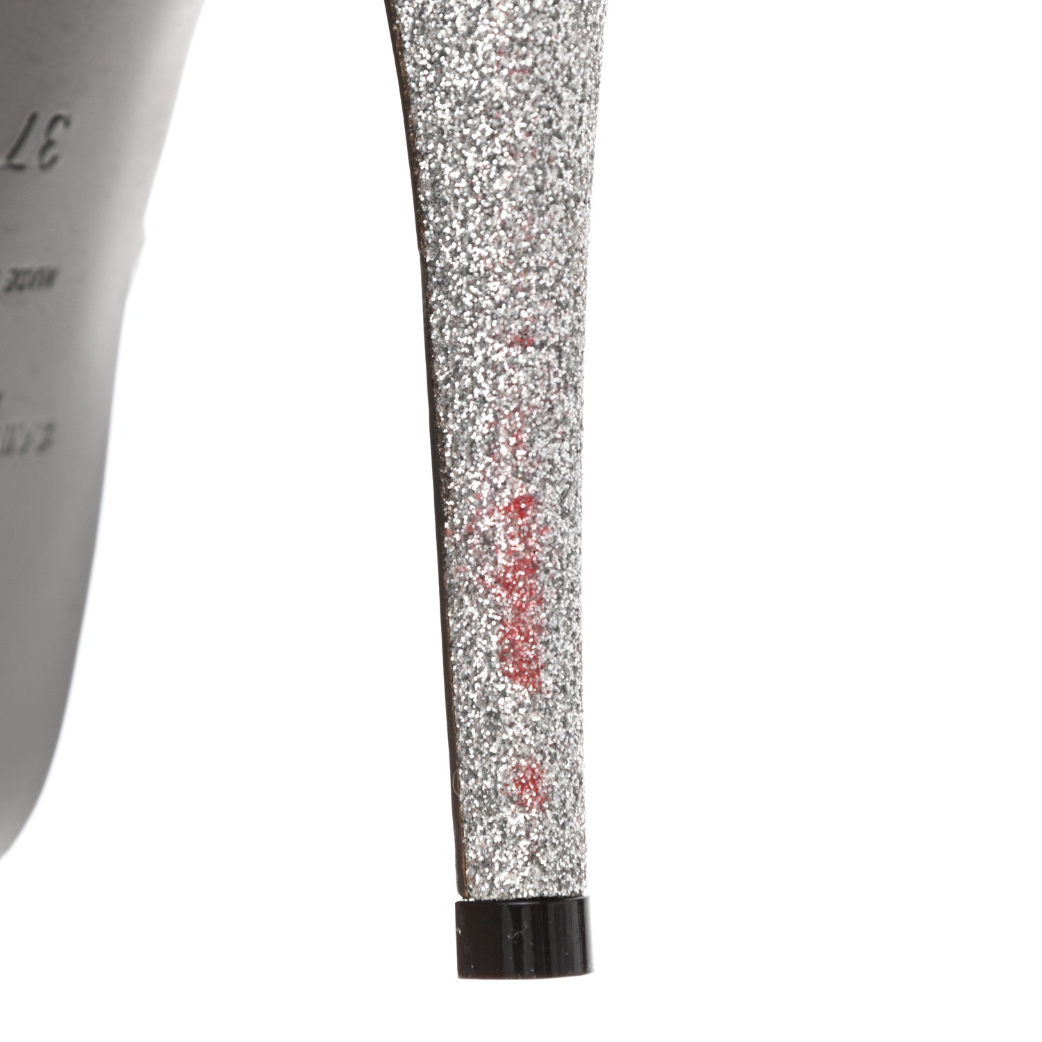 Saint Laurent Glitter Calfskin Tribute 105 Platform Sandals 37 Silver 10 of 11