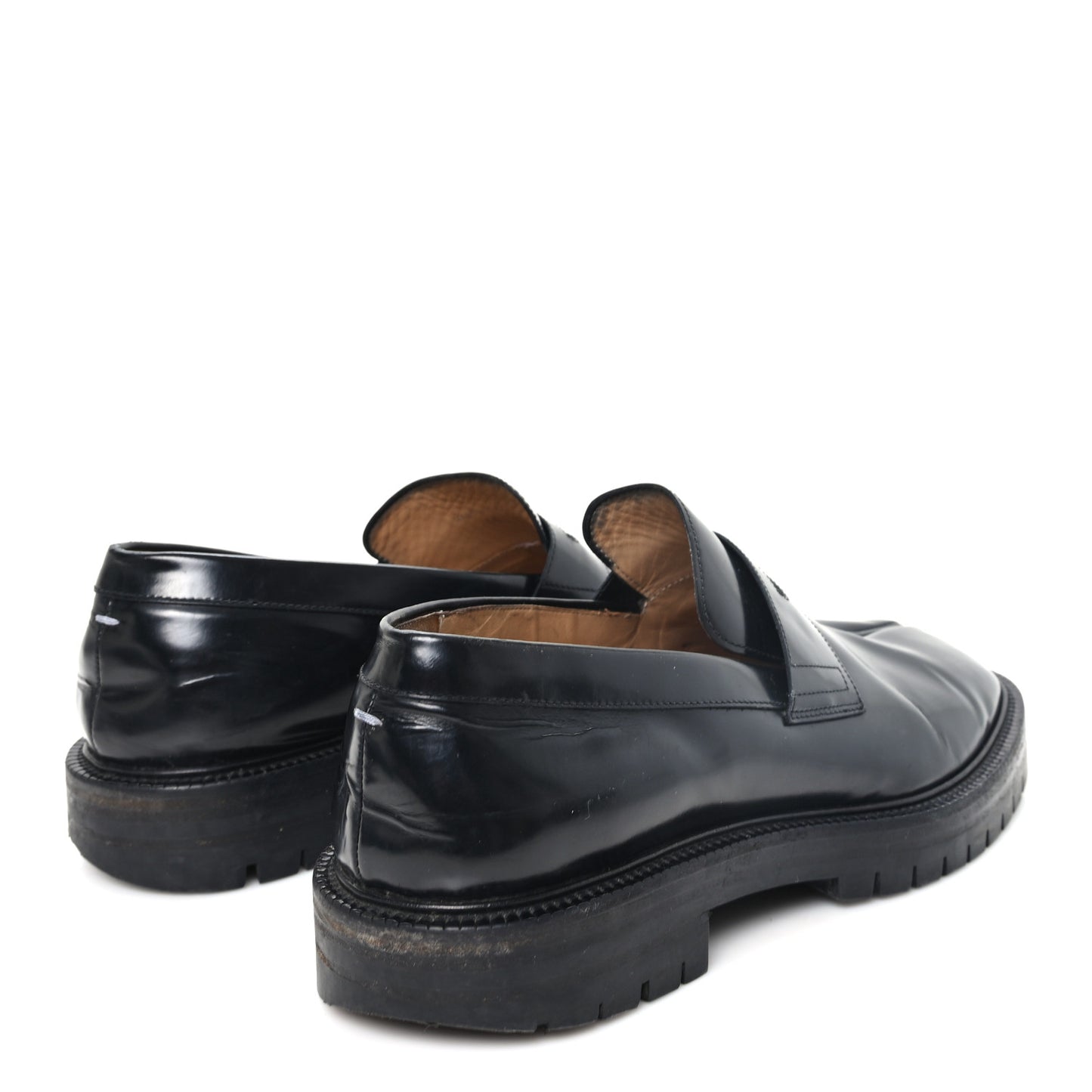 Brushed Calfskin Tabi Mens Loafers 44 Black