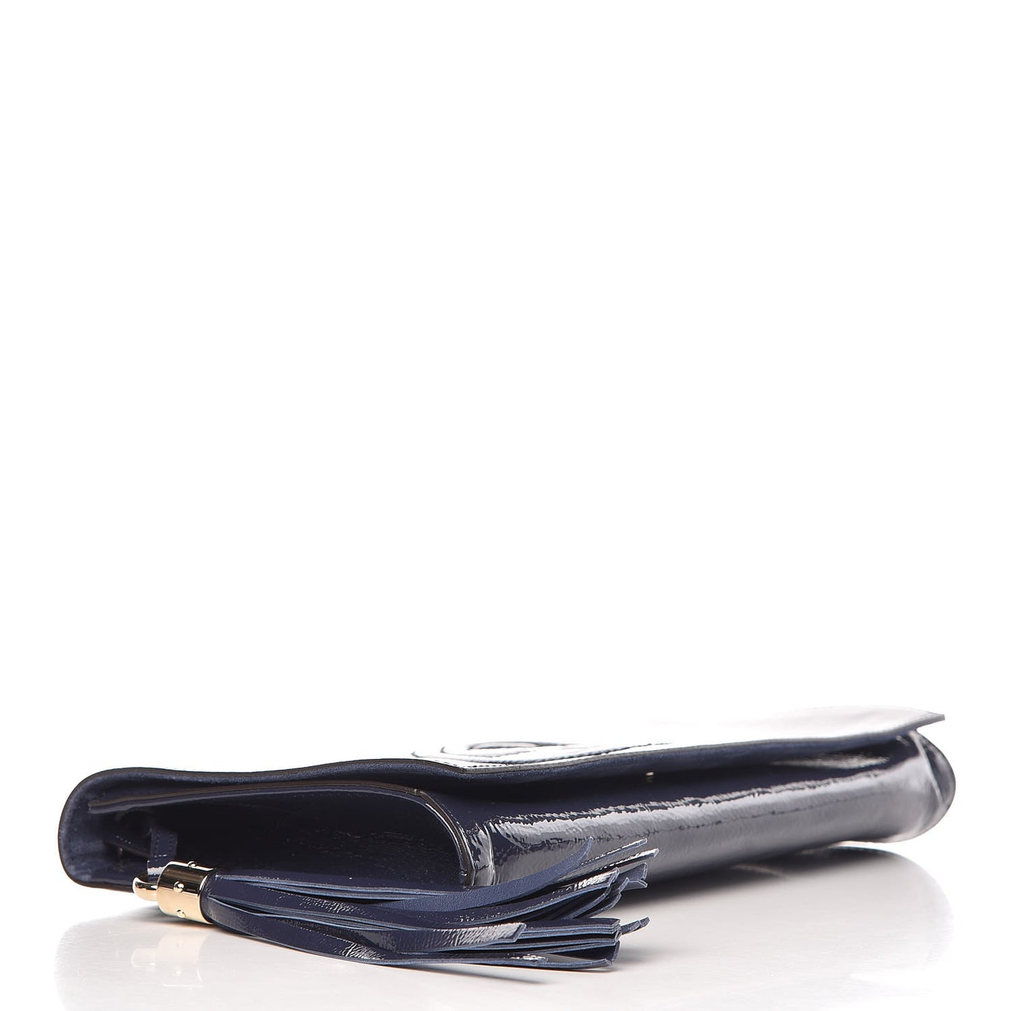 Soft Patent Medium Soho Clutch Uniform Blue