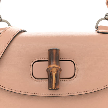 Gucci Shangai Calfskin Small Classic Bamboo Top Handle Bag Pink Apricot 8 of 14