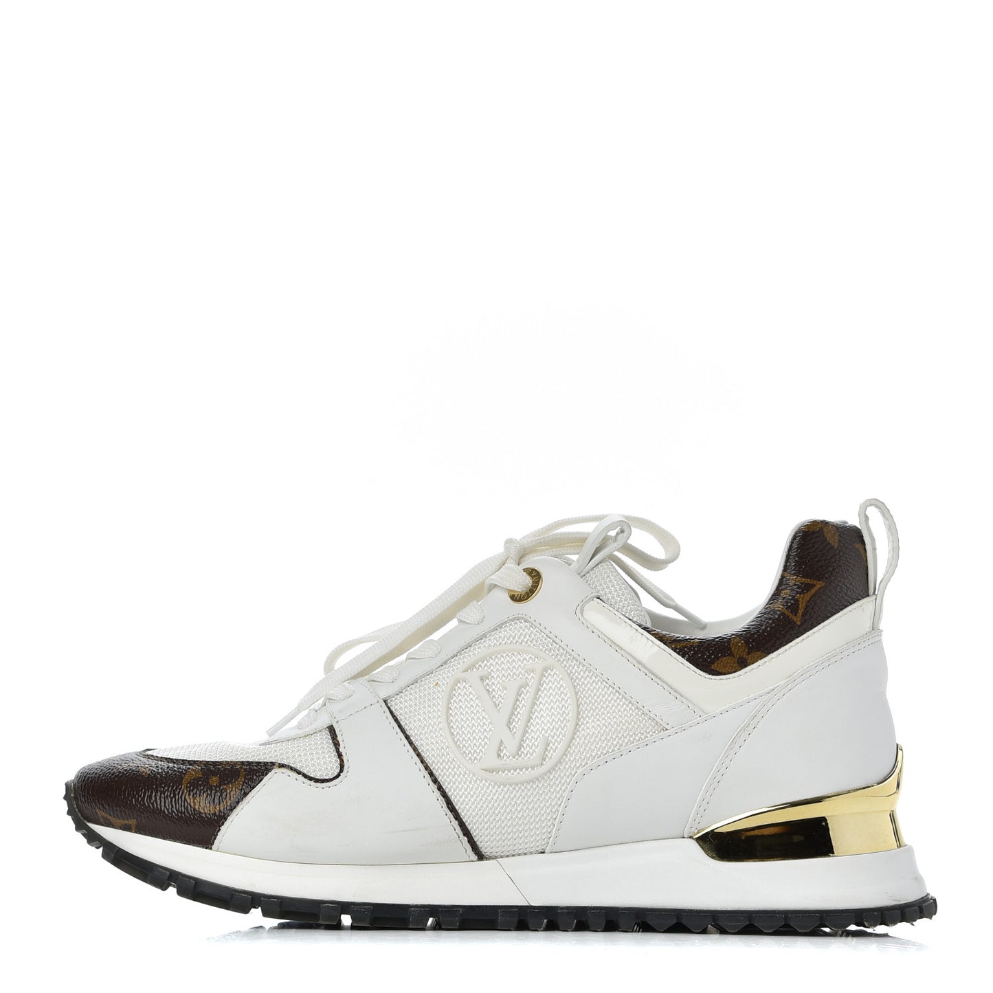 Suede Monogram Run Away Sneakers 37 White