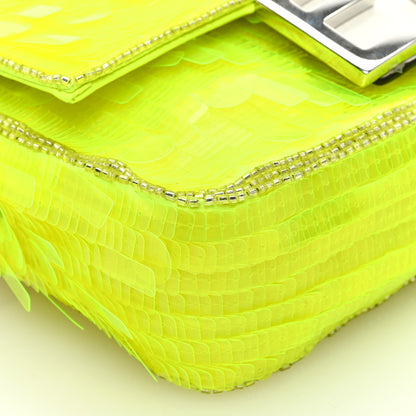 Fendi Transparent Paillettes Elaphe Mini Baguette Yellow Fluo Avorio 9 of 10