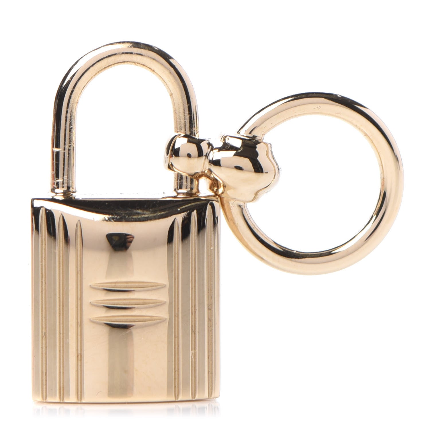 Hermes Permabrass Mini Loop Charms Cadenas Scarf Ring Gold 725199